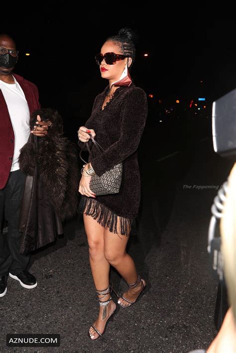 Rihanna Leggy Sexy Arrives For Dinner At Delilah In All Black Aznude