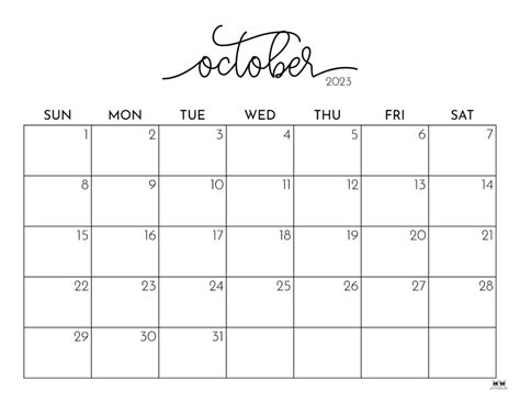 october  calendar printable  calendar  update