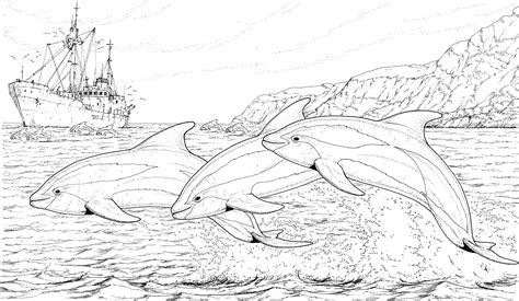 gambar sensational idea coloring pages dolphins  dolphin colouring