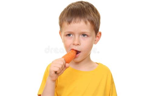 eating carrot stock  image