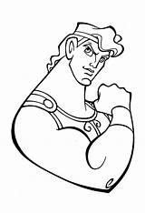 Hercules Hercule Coloriage Gros Biceps Montrant sketch template