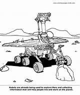Coloring Pages Space Mars Transportation Robot Kids Printable Color Sheets Shuttles Shuttle Sheet Robots Found sketch template