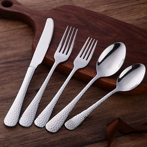 qzq wholesale hammered cutlery  stainless steel flatware
