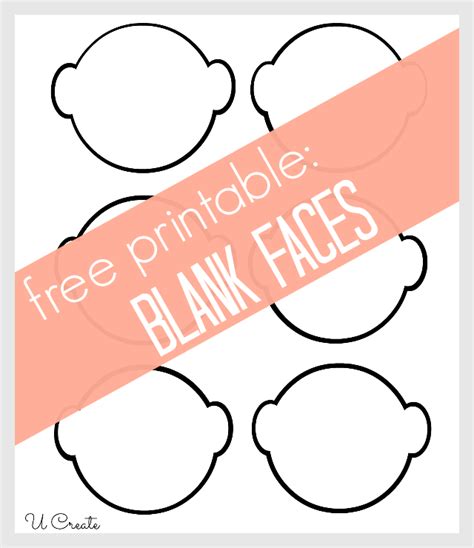 printable  kids blank faces  create