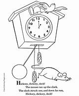 Hickory Dickory Dock Rhyme Rhymes Loudlyeccentric sketch template
