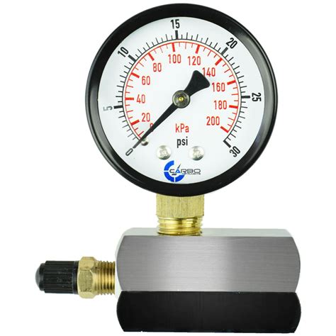gas test pressure gauge  pound  psi kpa  fnpt connection brass valve chrome