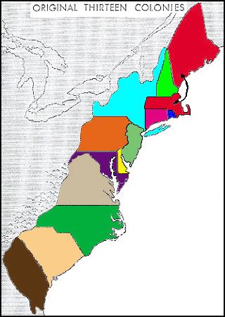 colonies  america clickable map