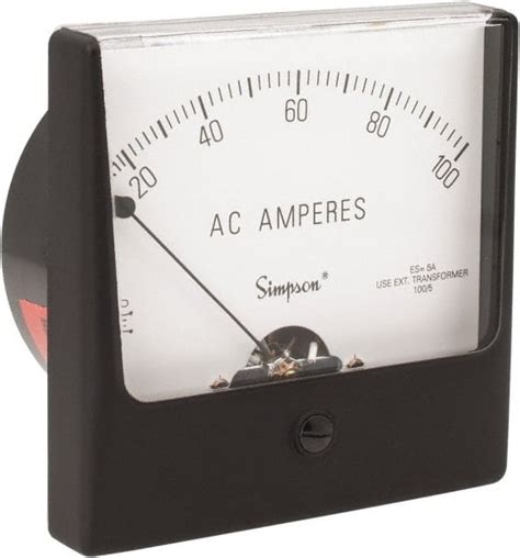 simpson electric analog ac ammeter panel meter  msc industrial supply