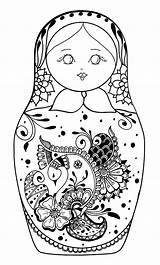 Russian Dolls Coloring Pages Russia sketch template