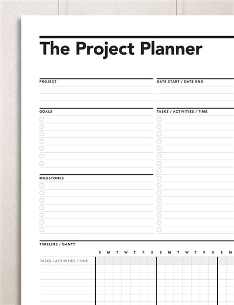 project planner gantt chart rumble design store project planner