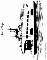 Ferry Coloring Boat Colouring Pages sketch template