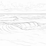 Waves Ocean Wave Sketch Drawing Water Crashing Coloring Simple Paintingvalley Template Photoshop Sketches sketch template