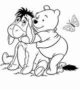 Pooh Eeyore Colorear Abrazando Winnie Dibujosonline Categorias sketch template