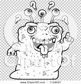 Alien Dumb Ugly Coloring Clipart Vector Cartoon Cory Thoman sketch template