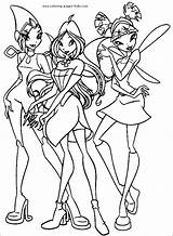 Winx Coloring Pages Club Cartoon Printable Character Color Kids Sheets Print sketch template