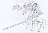 Sephiroth Lineart sketch template