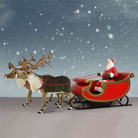 nordic reindeer  santa sleigh  santa display