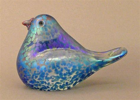 Blue Bird Glass Sculpture By Orient And Flume Blue Bird Glass