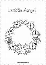 Anzac Kids Wreath Printable sketch template