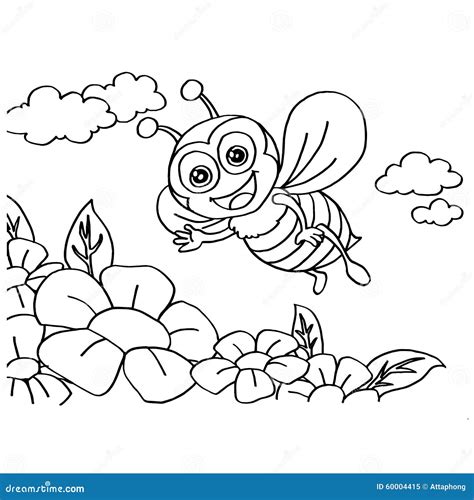 bee coloring pages vector stock vector image