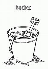 Coloring Bucket Sand Pages Beach Spade Template Buckets Pail Popular sketch template