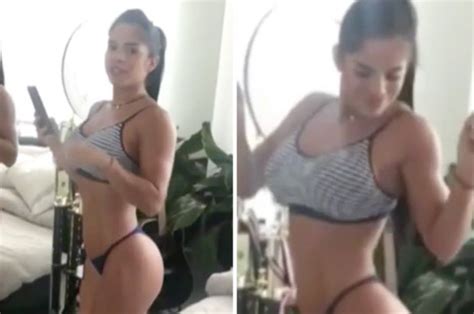 sexy fitness babe michelle lewin gives sexy bum wiggle in instagram