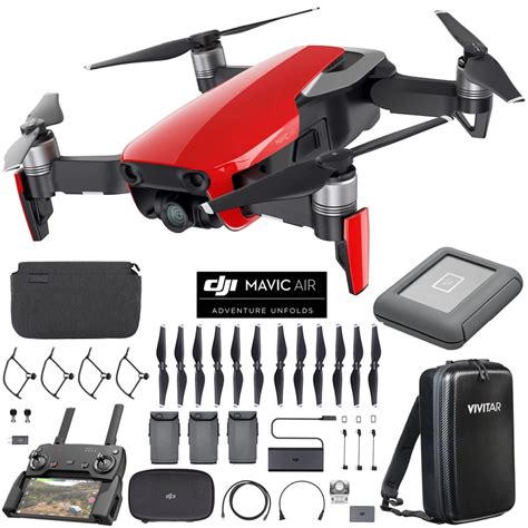 dji mavic air quadcopter drone flame red fly  combo copilot