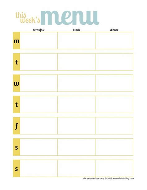 weekly menu plan weekly menu planners weekly meal planner template