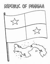 Panama Flag Coloring Pages Printable Description Kids sketch template