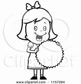 Girl Clipart Medal Cartoon Her Proudly Holding Happy Coloring African Thoman Cory Outlined Vector Clipground sketch template