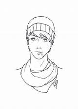 Guy Lineart sketch template