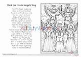 Hark Christmas Herald Sing Angels Colouring Carol Pages Activity Village Explore sketch template