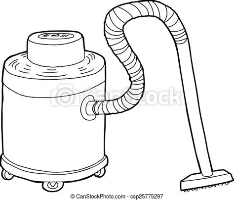 outlined large vacuum single hand drawn outlined vacuum over white
