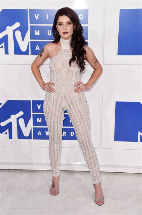 Halsey Braless See Through At Mtv Video Music Awards In Ny