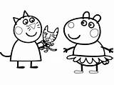 Peppa Coloring Pig Suzy Sheep Pages Template sketch template
