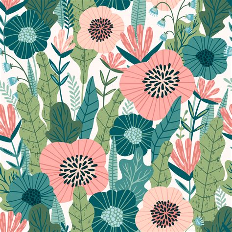 floral abstract seamless pattern  vector art  vecteezy