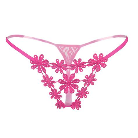 Sexy Women Crotchless Panties Hot Underwear Erotic Pink Thong