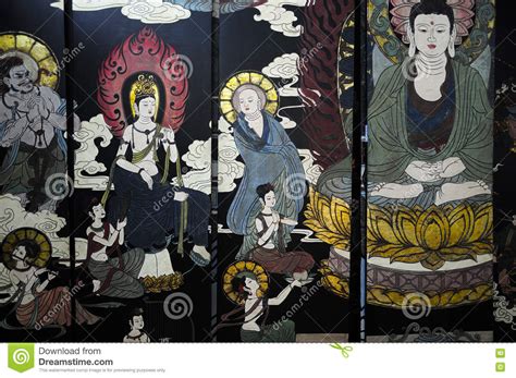 Buddhist Prayer Mural Stock Image Image Of Gods Prayer