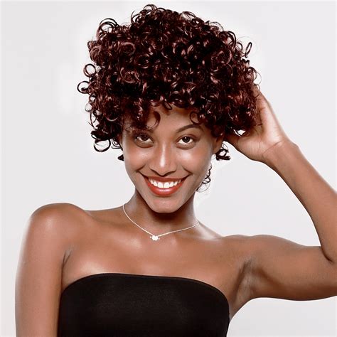 short afro curly wigs pixie cut wig synthetic  african american