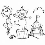Circus Coloring Pages Bear Balancing Standing Feet Two sketch template