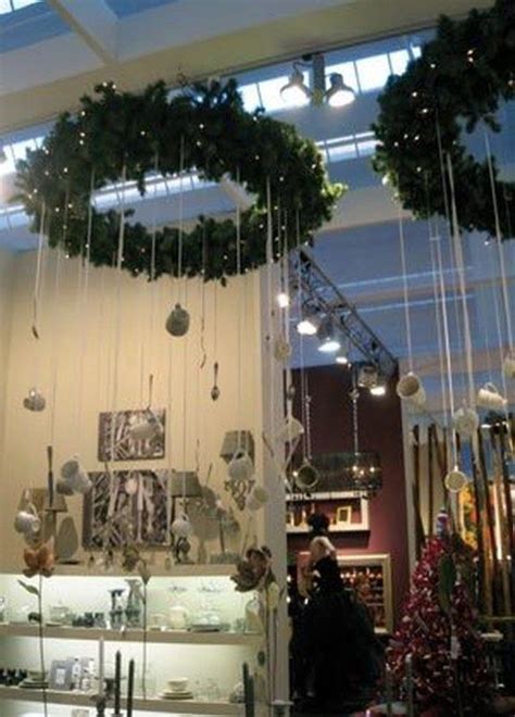 elegant hanging ceiling winter decoration ideas christmas shop