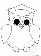 Owl Graduation Coloring sketch template