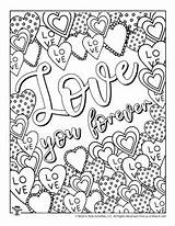 Coloring Adult Valentine Pages Forever Valentines Hearts sketch template