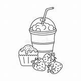 Berries Milkshake sketch template