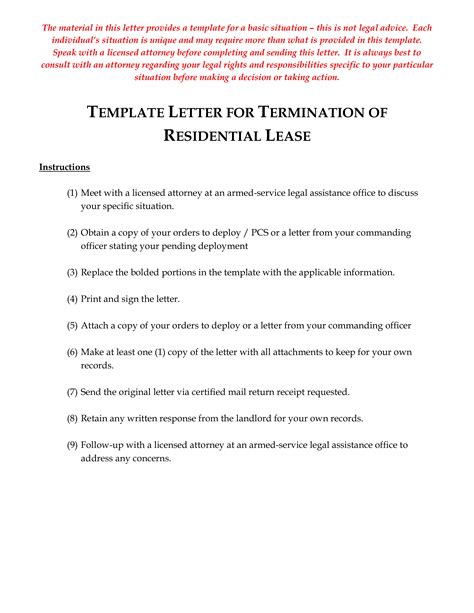 lease agreement termination letter templates  allbusinesstemplatescom