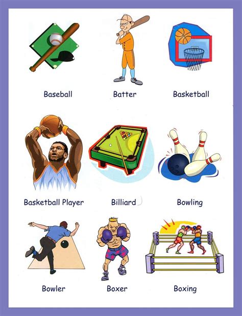 sports vocabulary  pictures