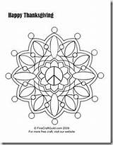 Thanksgiving Coloring Mandala Pages Peace Scarecrow Print Craft sketch template