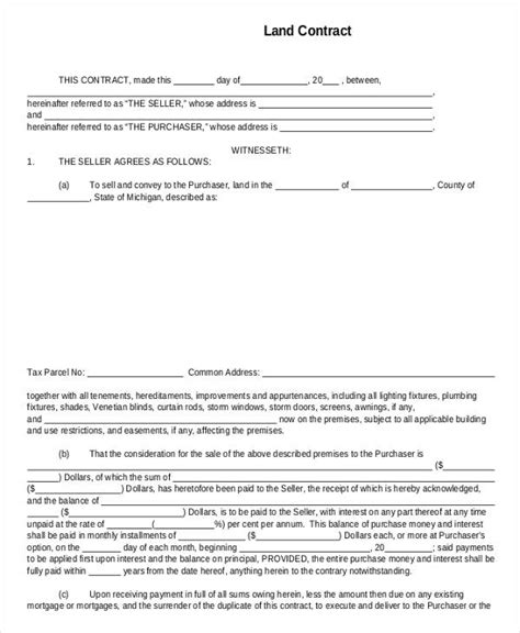 blank contract forms  printable