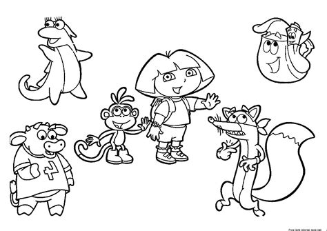 dora  explorer coloring pages  printable coloring pages