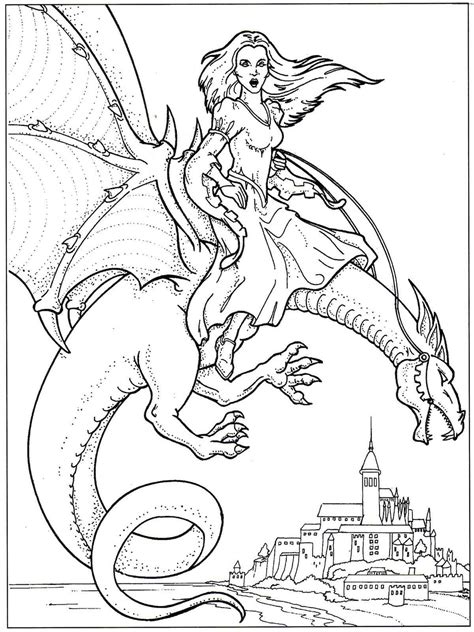 coloring pages  dragons   black  white images